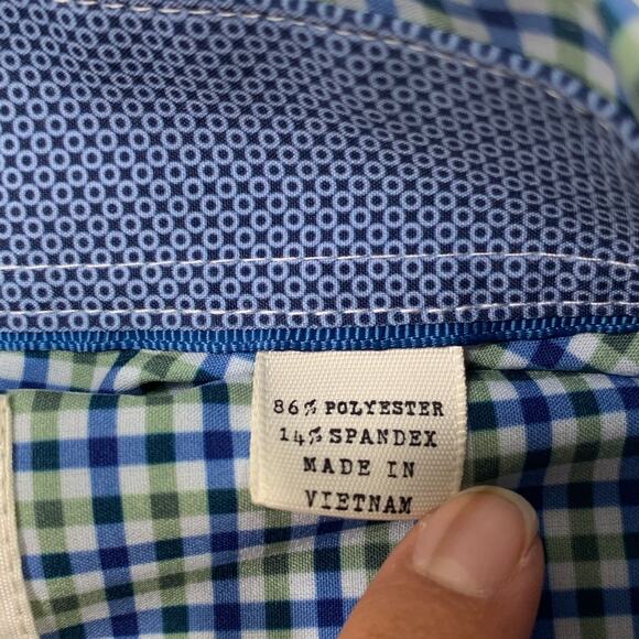 ConStruct Shirt Mens M Medium SLIM Fit Stretch Check Long Sleeve Gingham Check - Picture 7 of 12